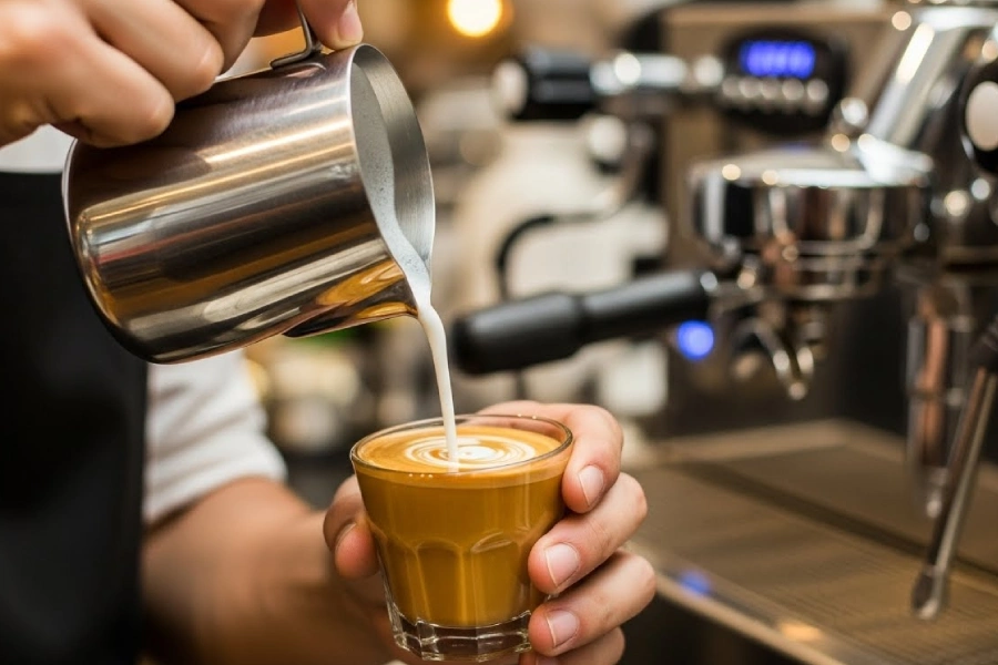 بخار دادن شیر برای میکروفوم مخملی